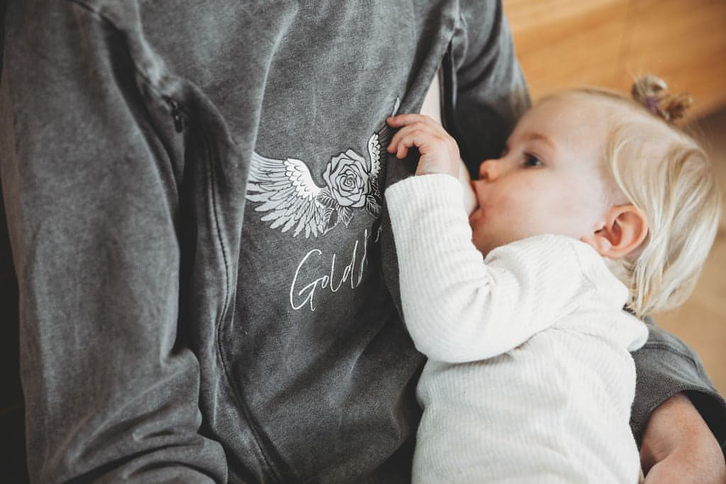 Acid Wash Breastfeeding Long Sleeve